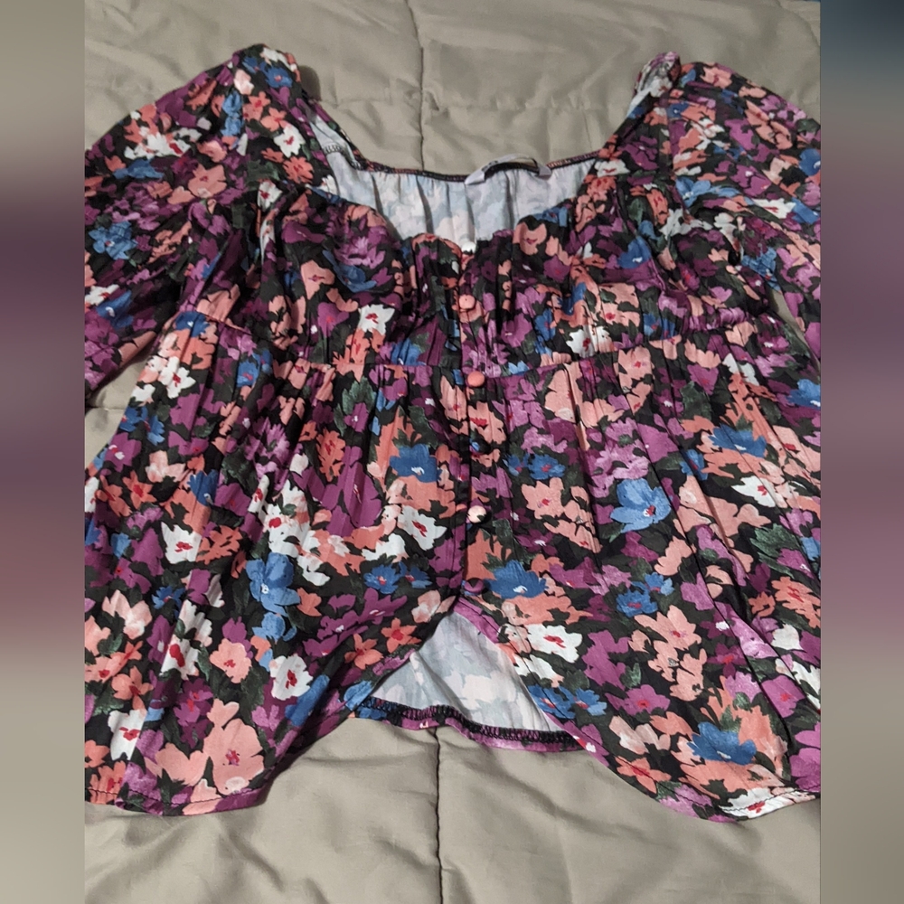 Floral SO Women's Top Size Large L - Picture 3 of 8